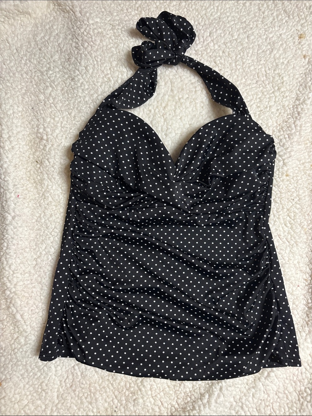 Miraclesuit Black POLKA DOT Tankini Swim 8 wired tummy control